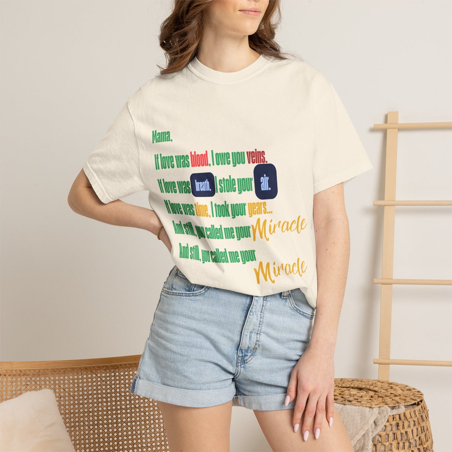 Miracle Loved Text T-Shirt — Inspirational Faith Quote Tee