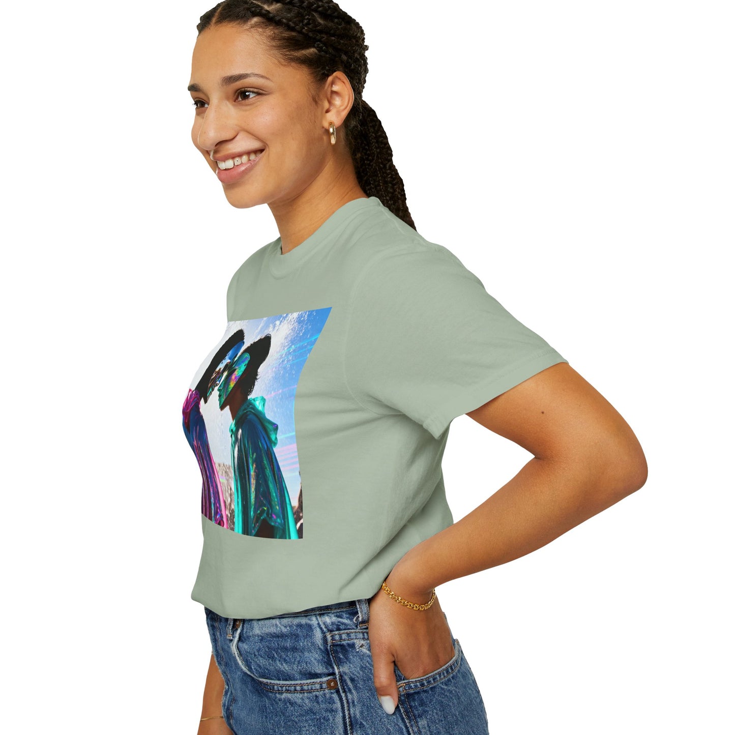 Rave Lovers Graphic T-Shirt — Neon Festival Couple Print
