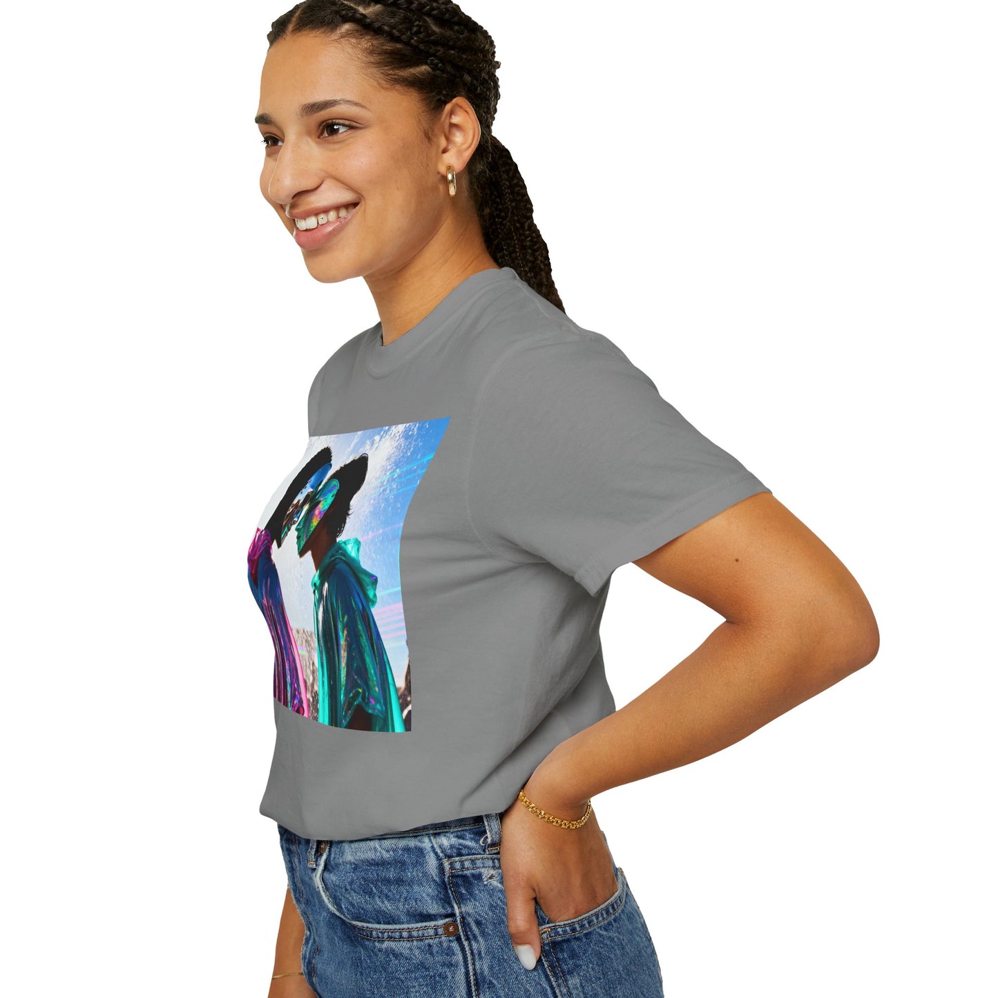 Rave Lovers Graphic T-Shirt — Neon Festival Couple Print