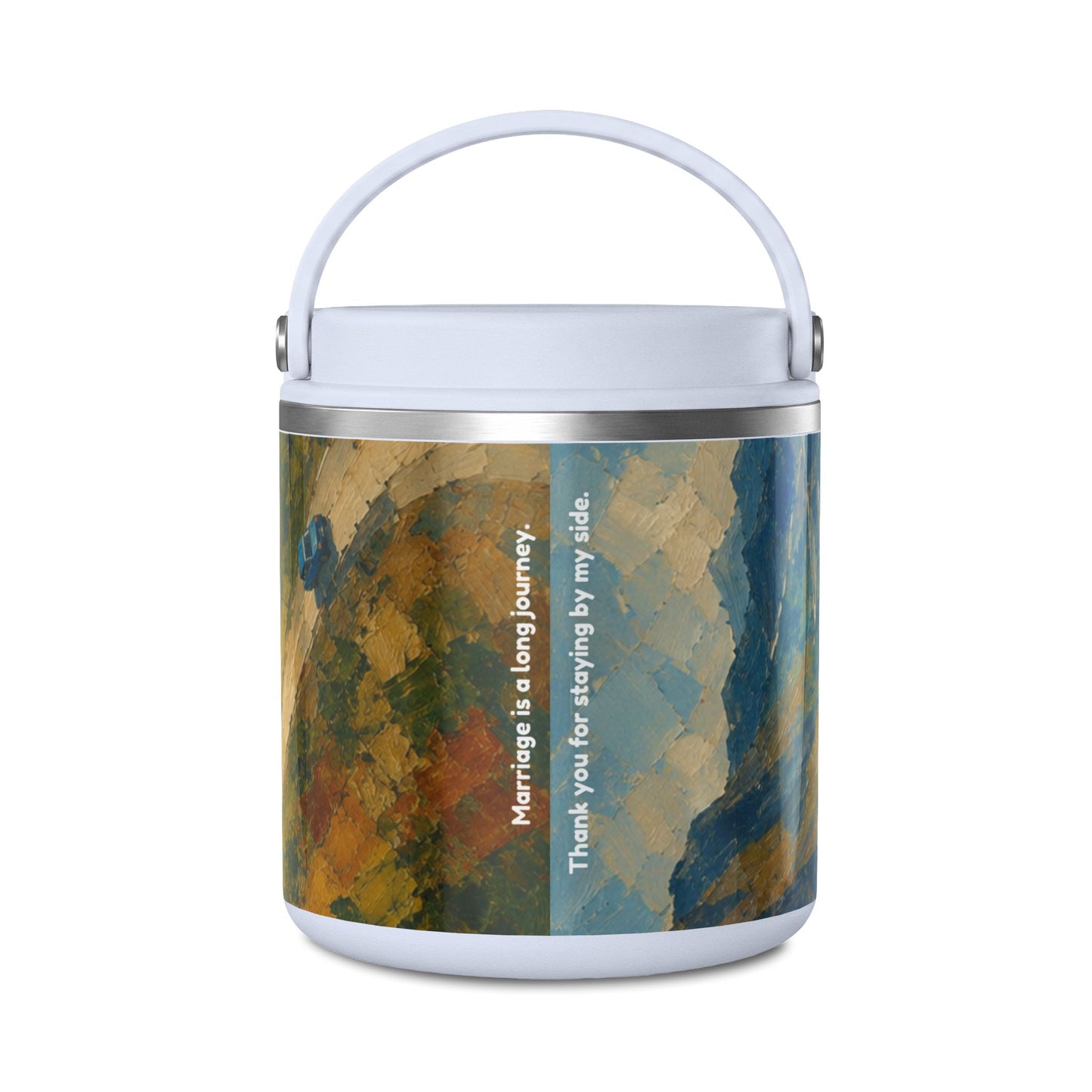 25oz Insulated Food Jar — Abstract Art Ledo road (Burma)