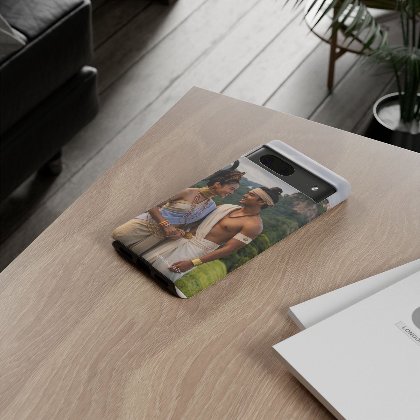 Phone Case — Romantic Couple Photo Print, Tropical Temple Landscape Protective Cover