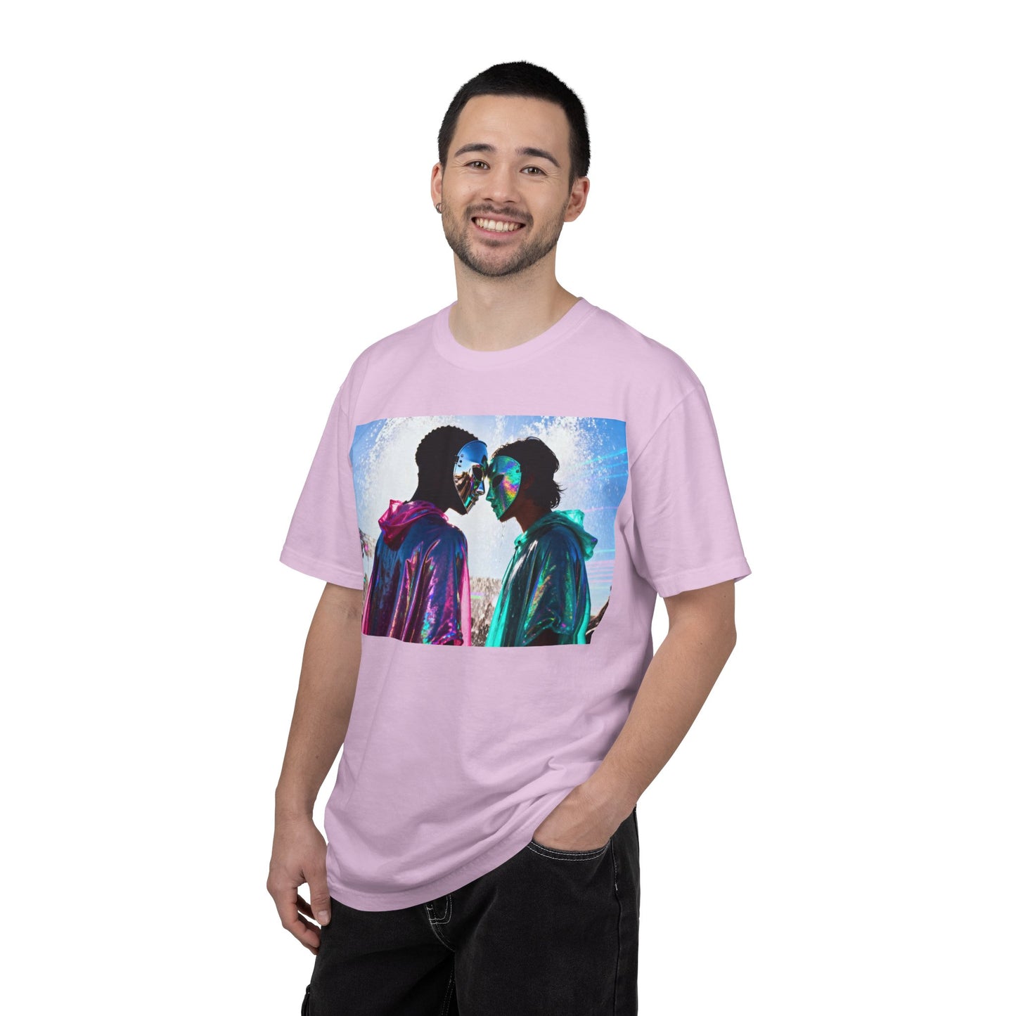 Rave Lovers Graphic T-Shirt — Neon Festival Couple Print