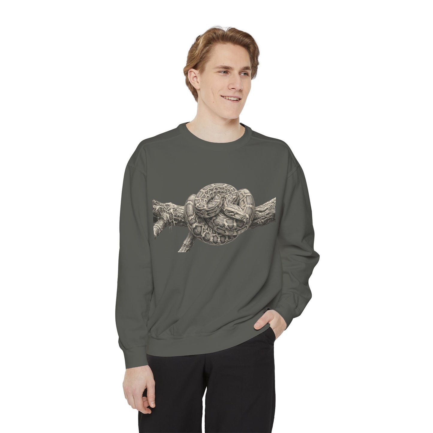 Unisex Garment-Dyed Sweatshirt (Burmese Python)