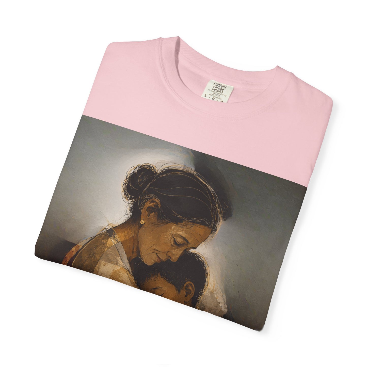 T-Shirt — Mother and Child Embrace Graphic Tee with Inspirational Quote