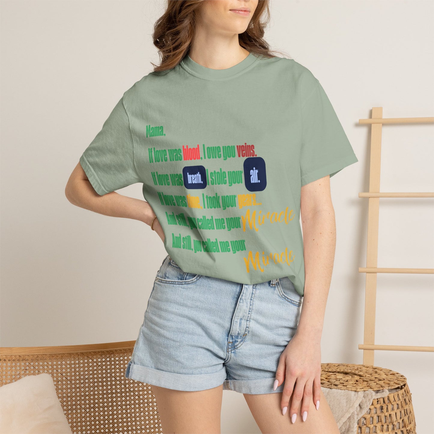 Miracle Loved Text T-Shirt — Inspirational Faith Quote Tee