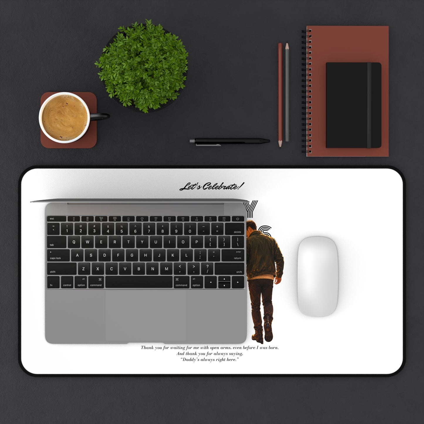 Father’s Day Desk Mat — "Happy Father’s Day" Desk Pad with Father & Daughter Design