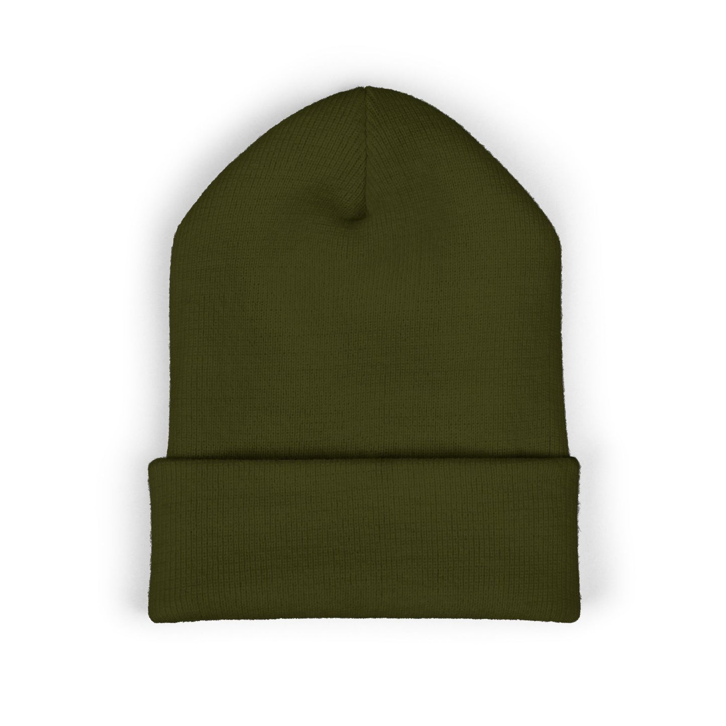 Embroidered Portrait Cuffed Beanie – Minimal Artist Face Knit Hat