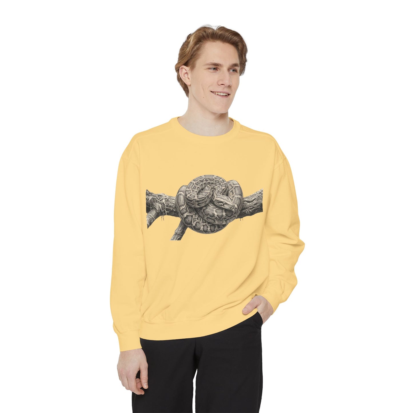 Unisex Garment-Dyed Sweatshirt (Burmese Python)