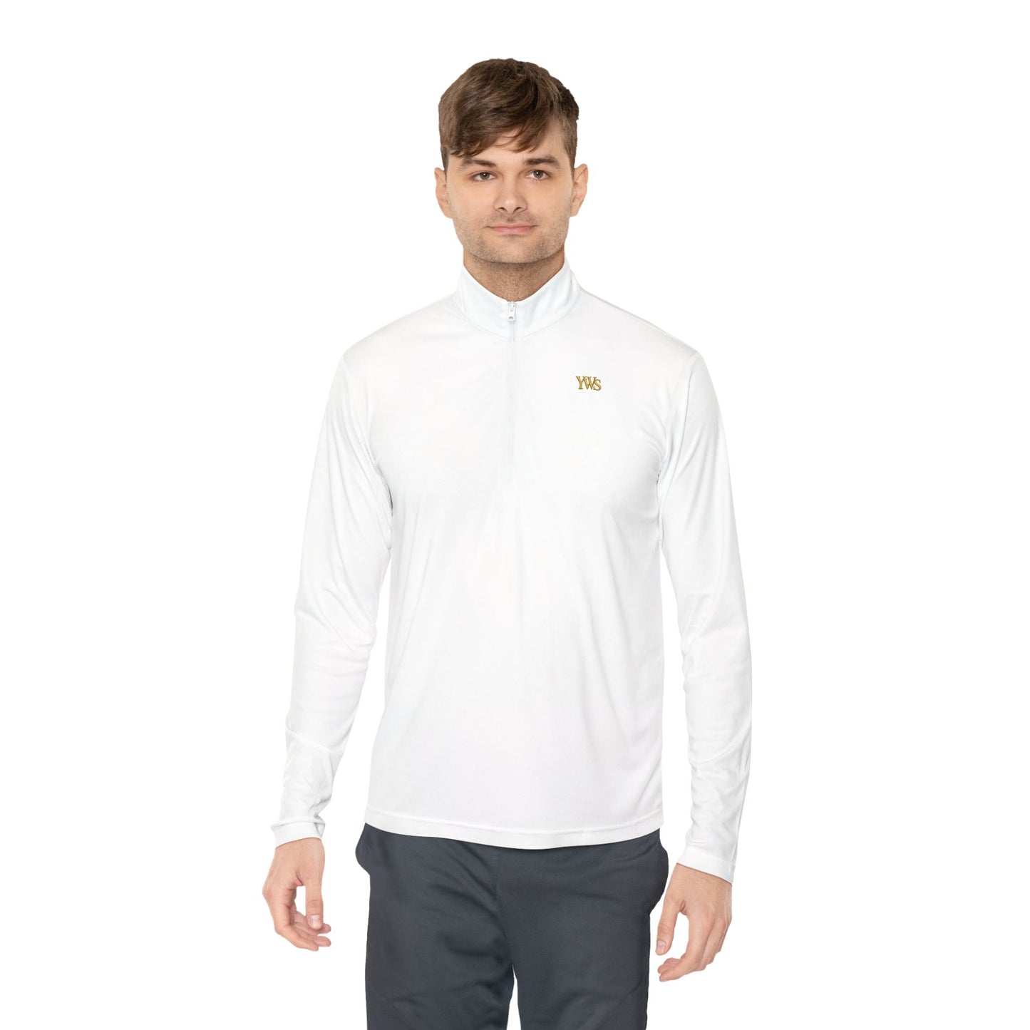 Quarter-Zip Pullover with Scripted Storyback and Vintage Portrait
