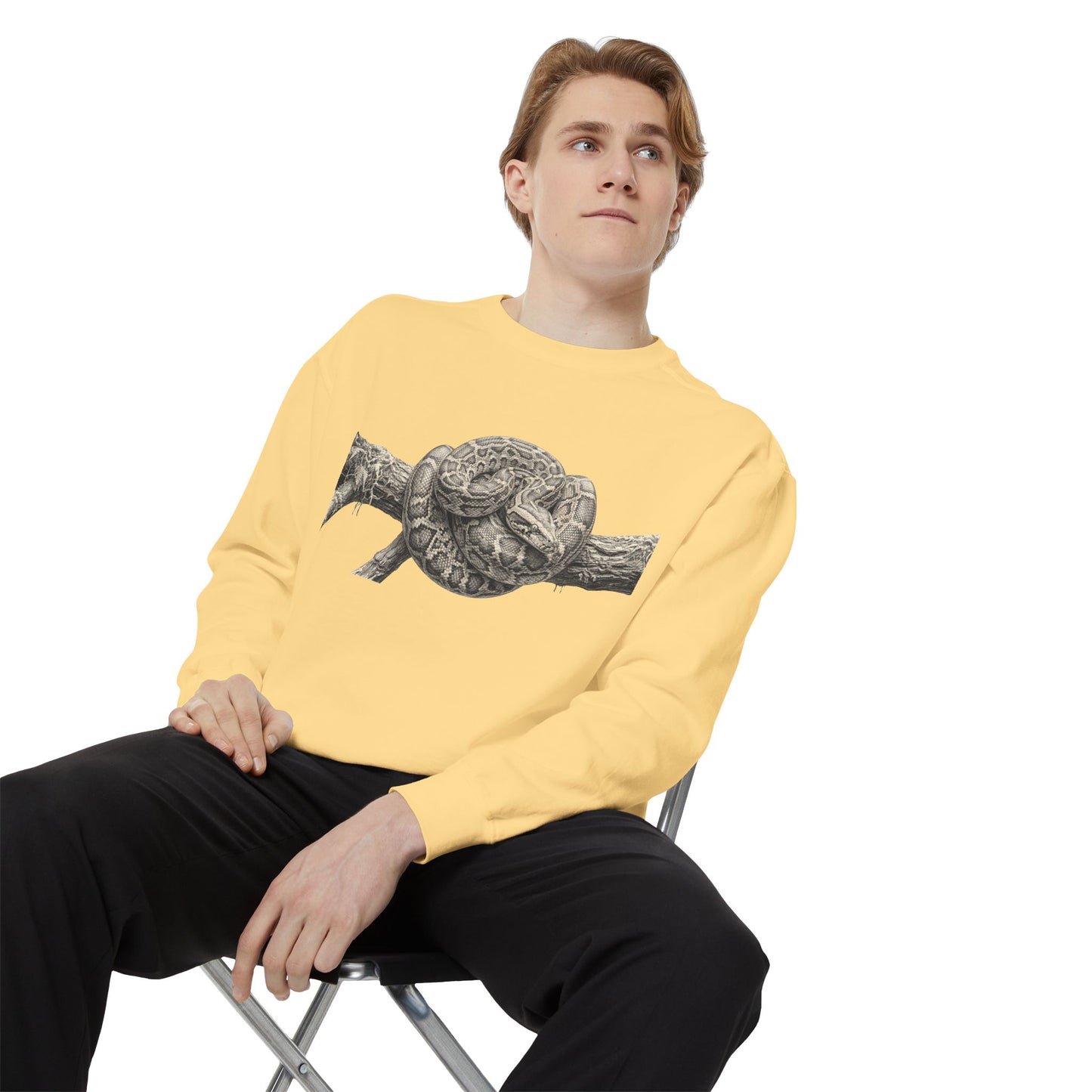 Unisex Garment-Dyed Sweatshirt (Burmese Python)