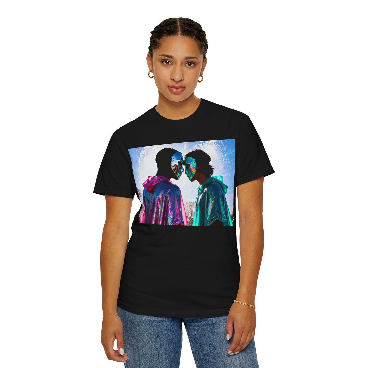 Rave Lovers Graphic T-Shirt — Neon Festival Couple Print