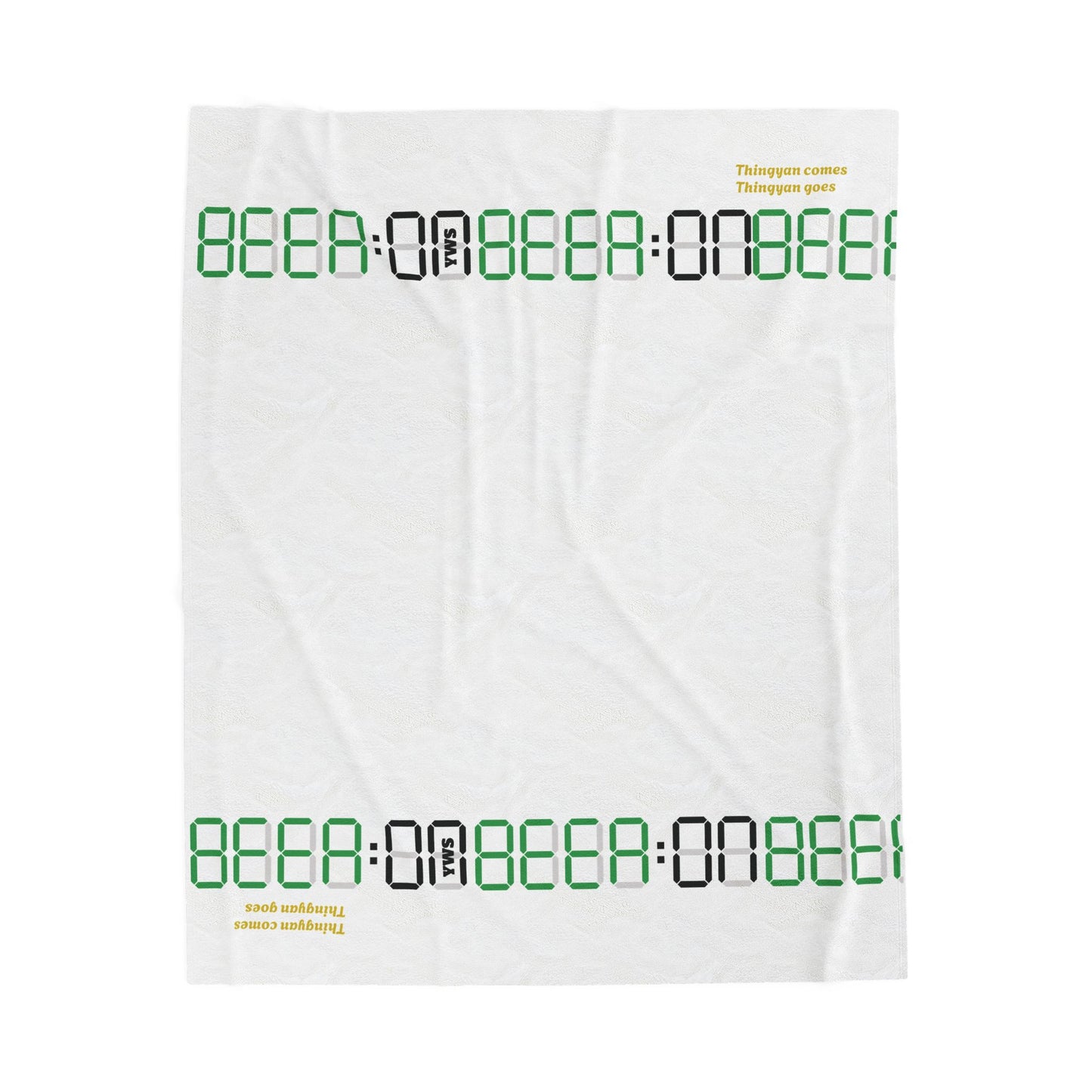 Inspirational Quote Velveteen Plush Blanket — Minimal Text Comfort Throw