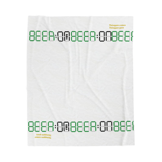 Inspirational Quote Velveteen Plush Blanket — Minimal Text Comfort Throw