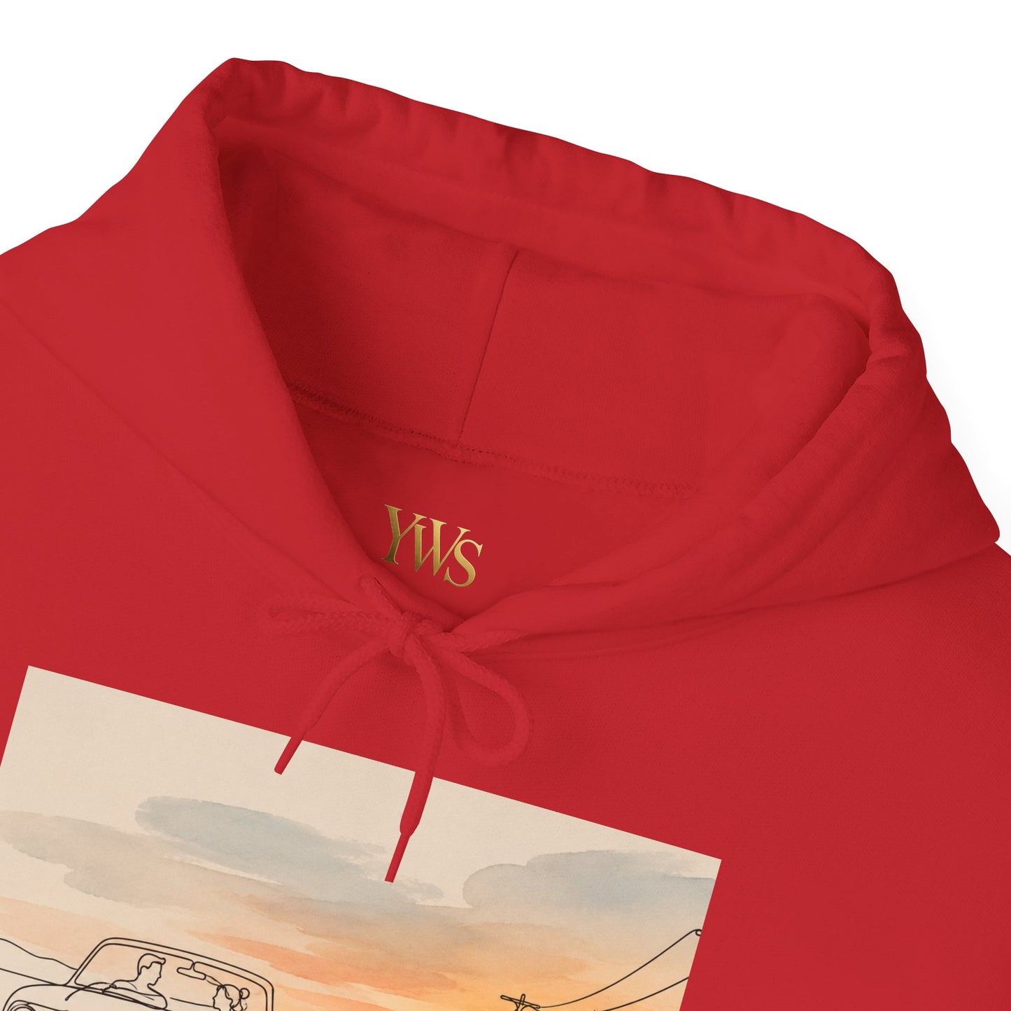 Sunset Drive Hoodie – Retro Car Road Trip Graphic Sweatshirt