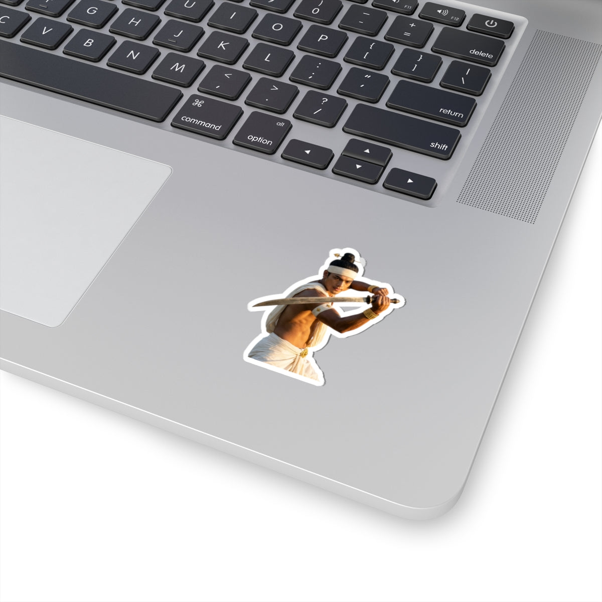 Warrior Prince Sword Sticker — Mythic Asian Fighter Kiss-Cut Decal