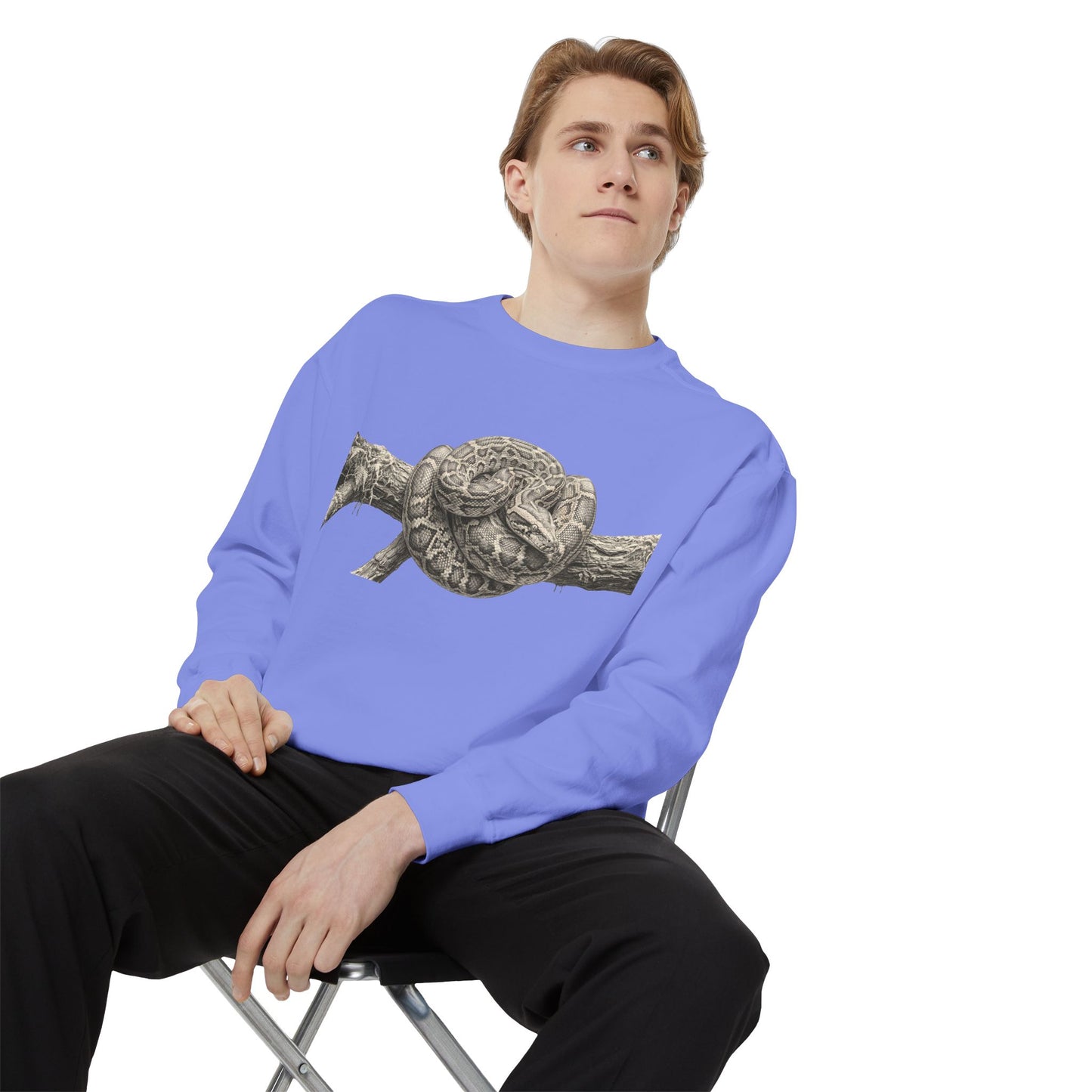 Unisex Garment-Dyed Sweatshirt (Burmese Python)