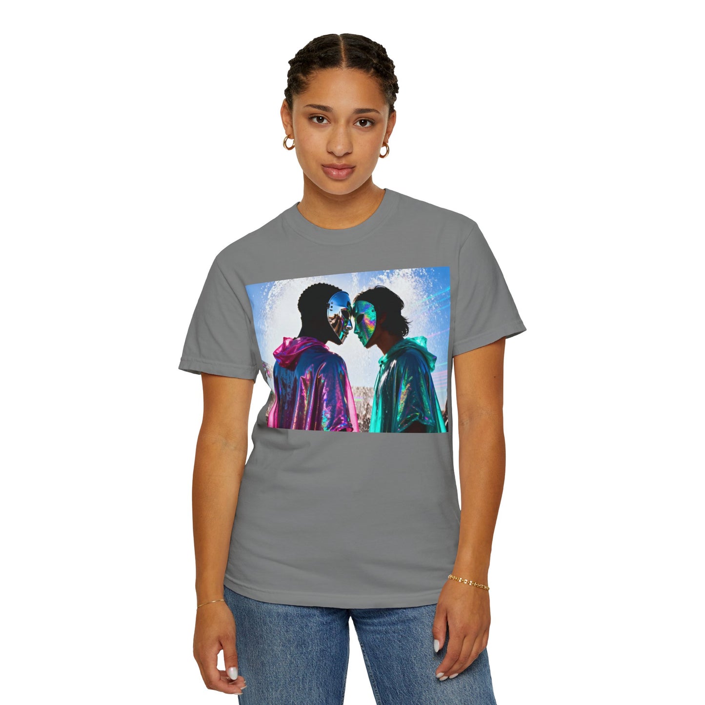 Rave Lovers Graphic T-Shirt — Neon Festival Couple Print