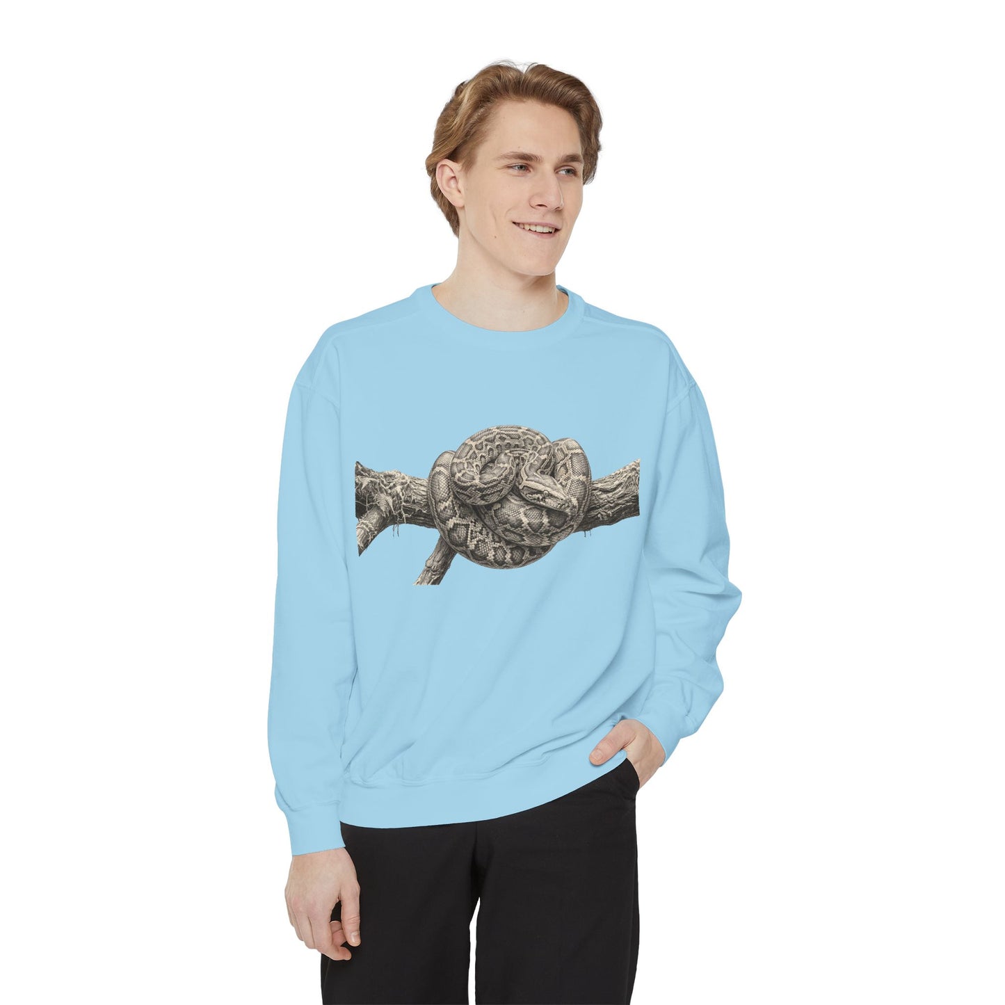 Unisex Garment-Dyed Sweatshirt (Burmese Python)