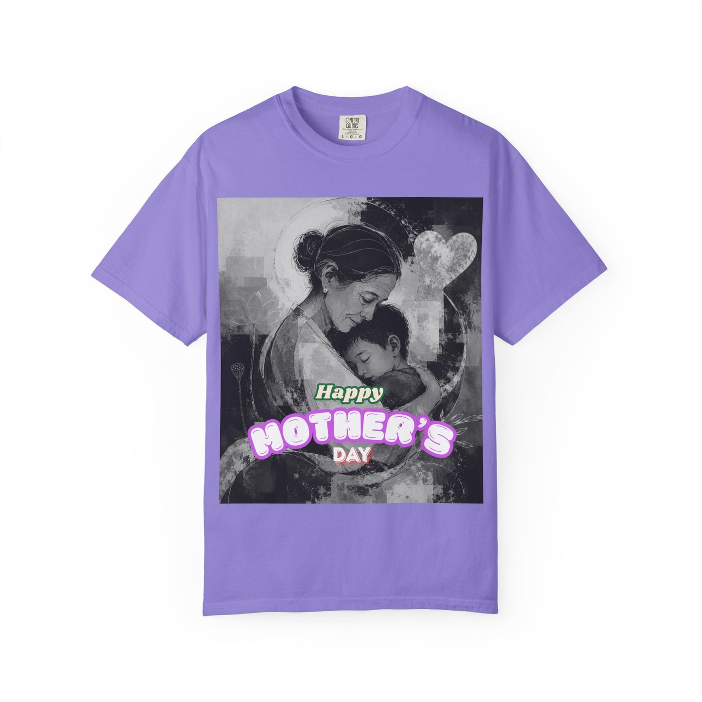 Mother's Day T-Shirt - Vintage Mother & Baby Portrait with "Happy Mother's Day"
