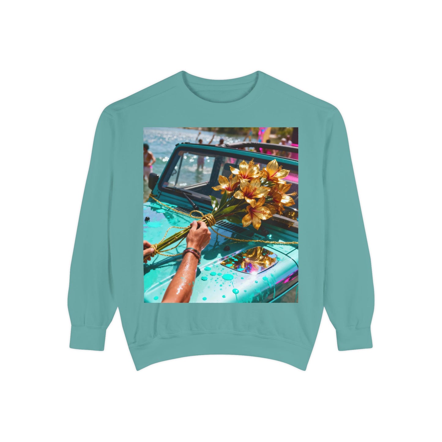 Sweatshirt — Tropical Parade Car Floral Photo Print
