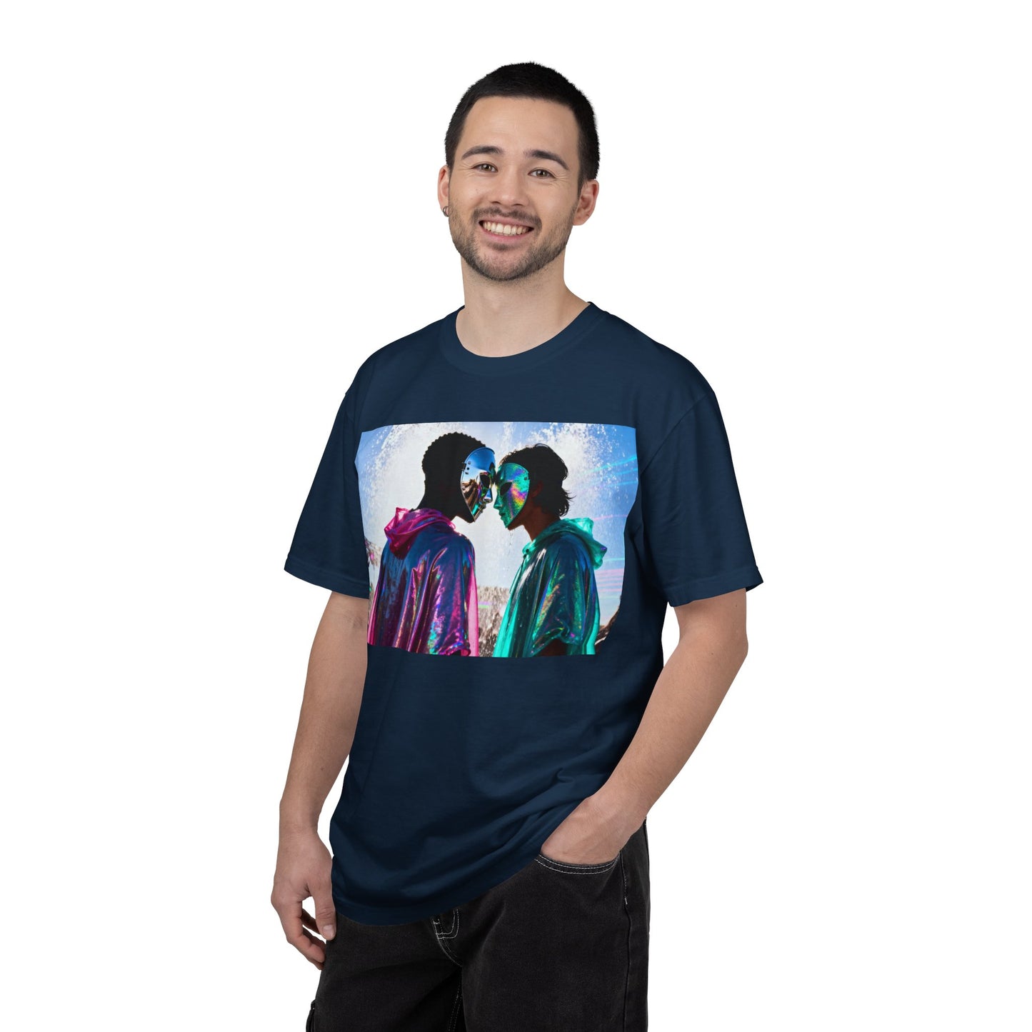 Rave Lovers Graphic T-Shirt — Neon Festival Couple Print