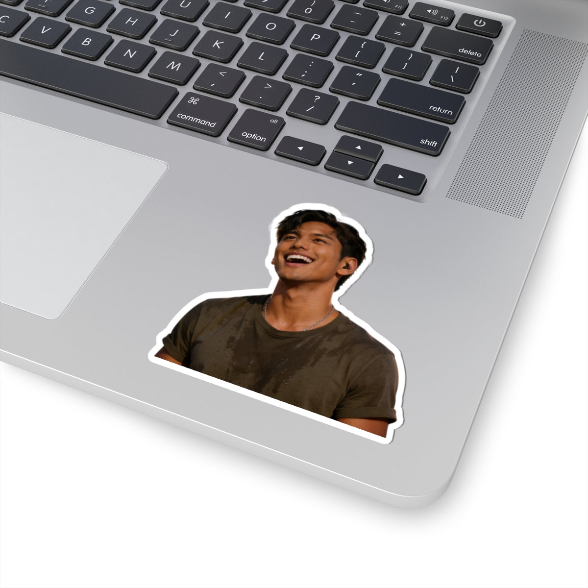 Kiss-Cut Sticker — Smiling Man Portrait Laptop Decal