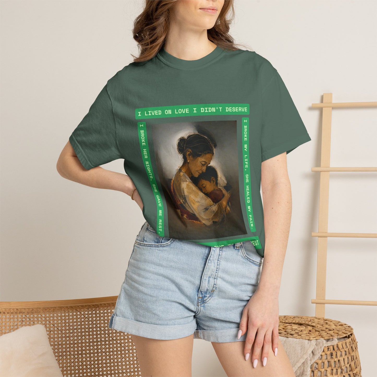 T-Shirt — 'I Lived on Love I Didn’t Deserve' Mother & Child Art Tee