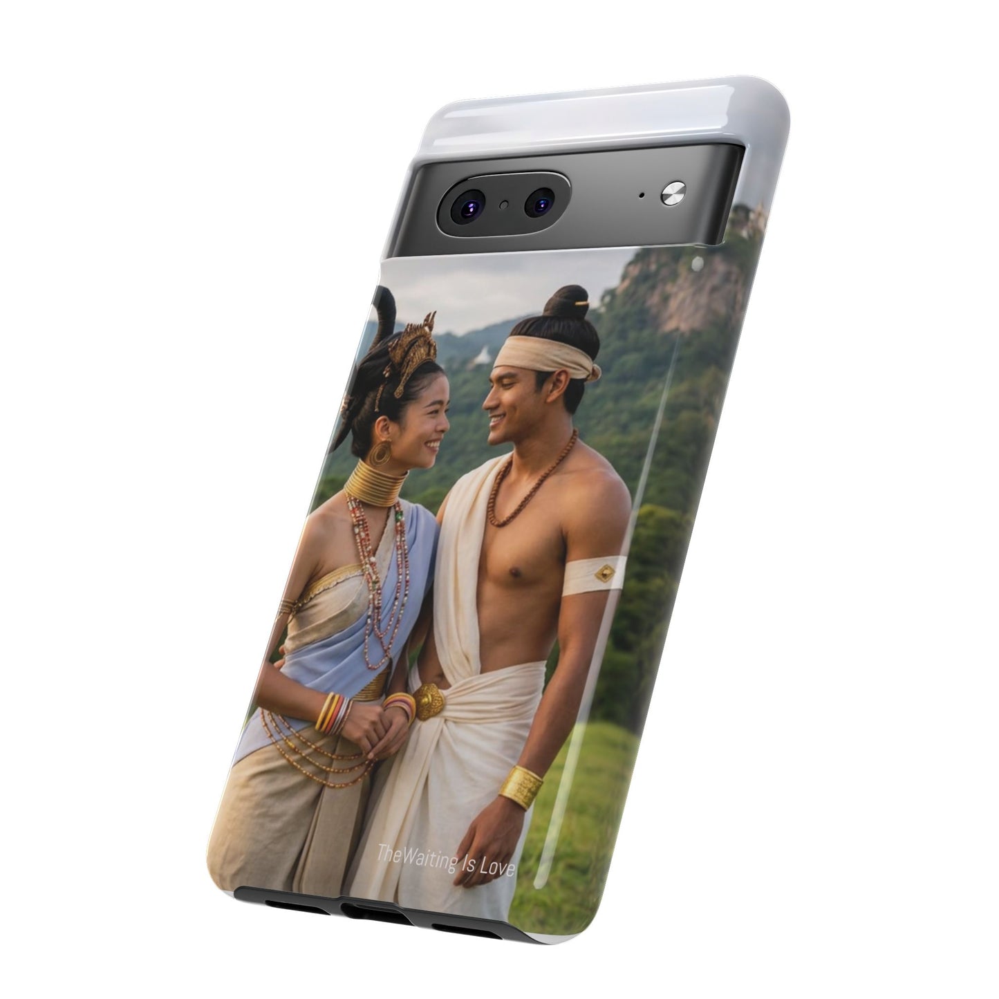 Phone Case — Romantic Couple Photo Print, Tropical Temple Landscape Protective Cover