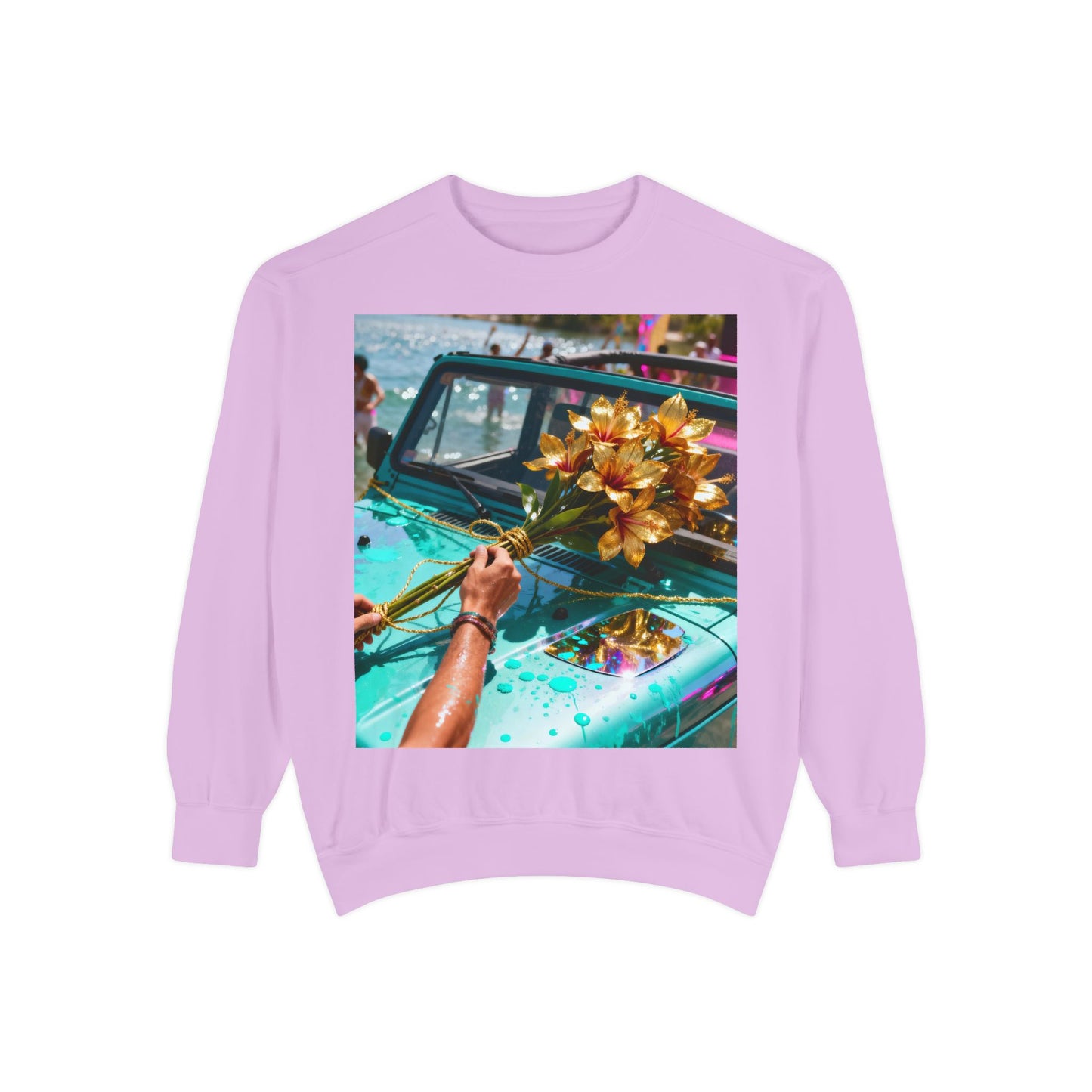 Sweatshirt — Tropical Parade Car Floral Photo Print