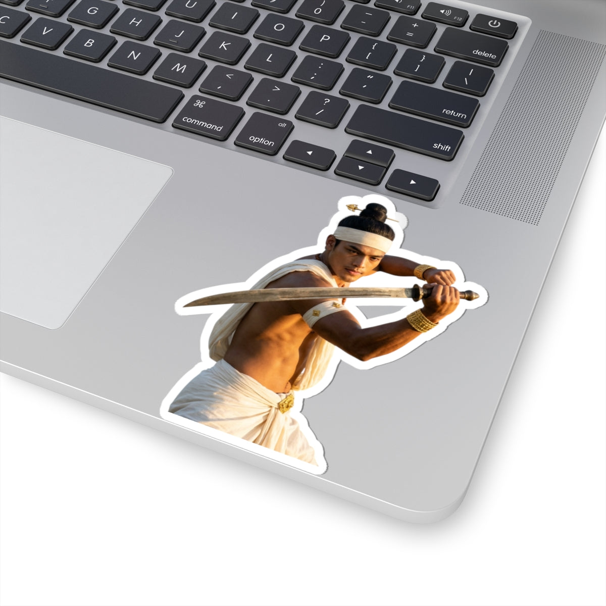 Warrior Prince Sword Sticker — Mythic Asian Fighter Kiss-Cut Decal