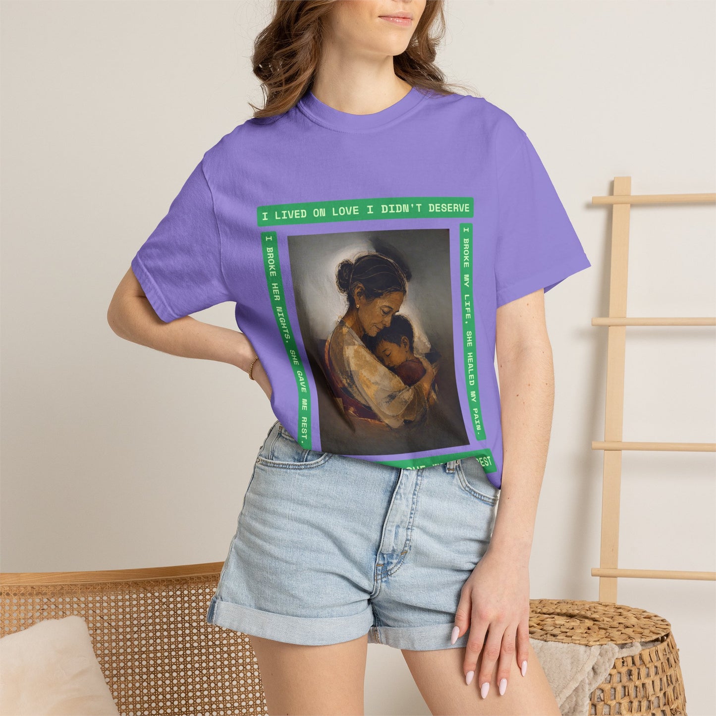 T-Shirt — 'I Lived on Love I Didn’t Deserve' Mother & Child Art Tee