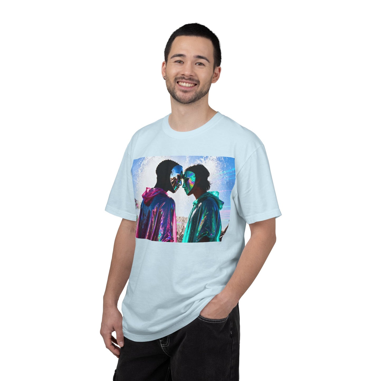 Rave Lovers Graphic T-Shirt — Neon Festival Couple Print