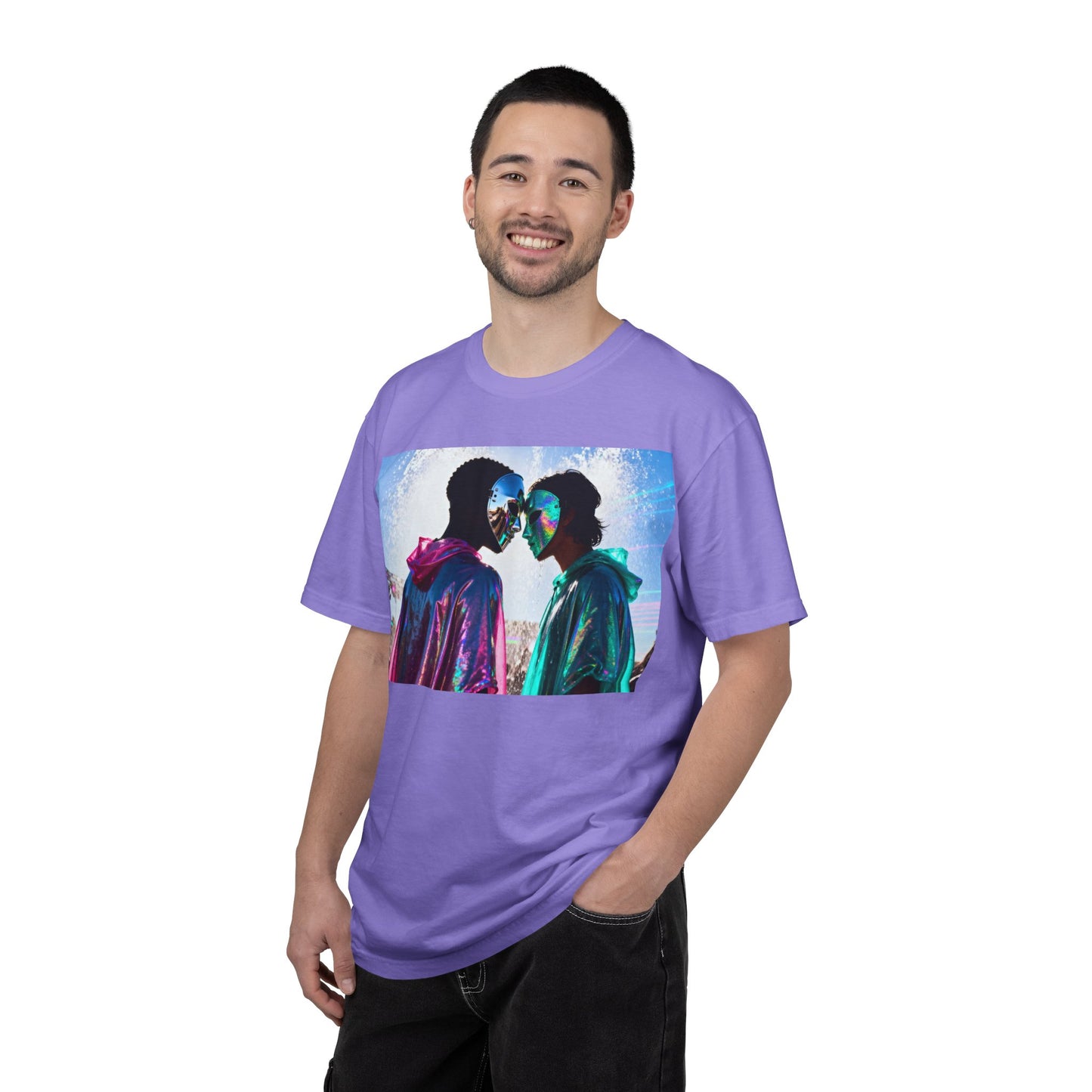 Rave Lovers Graphic T-Shirt — Neon Festival Couple Print