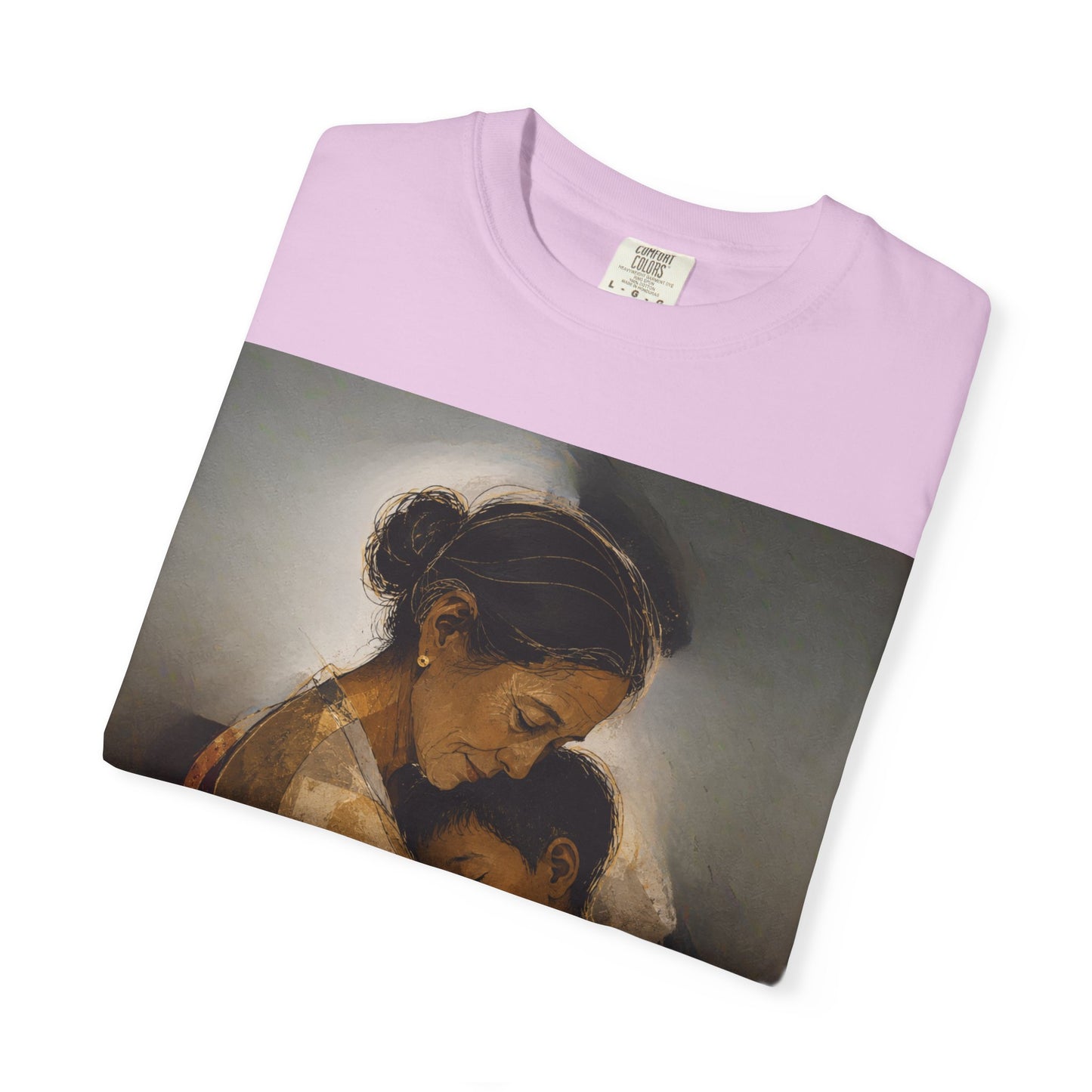 T-Shirt — Mother and Child Embrace Graphic Tee with Inspirational Quote