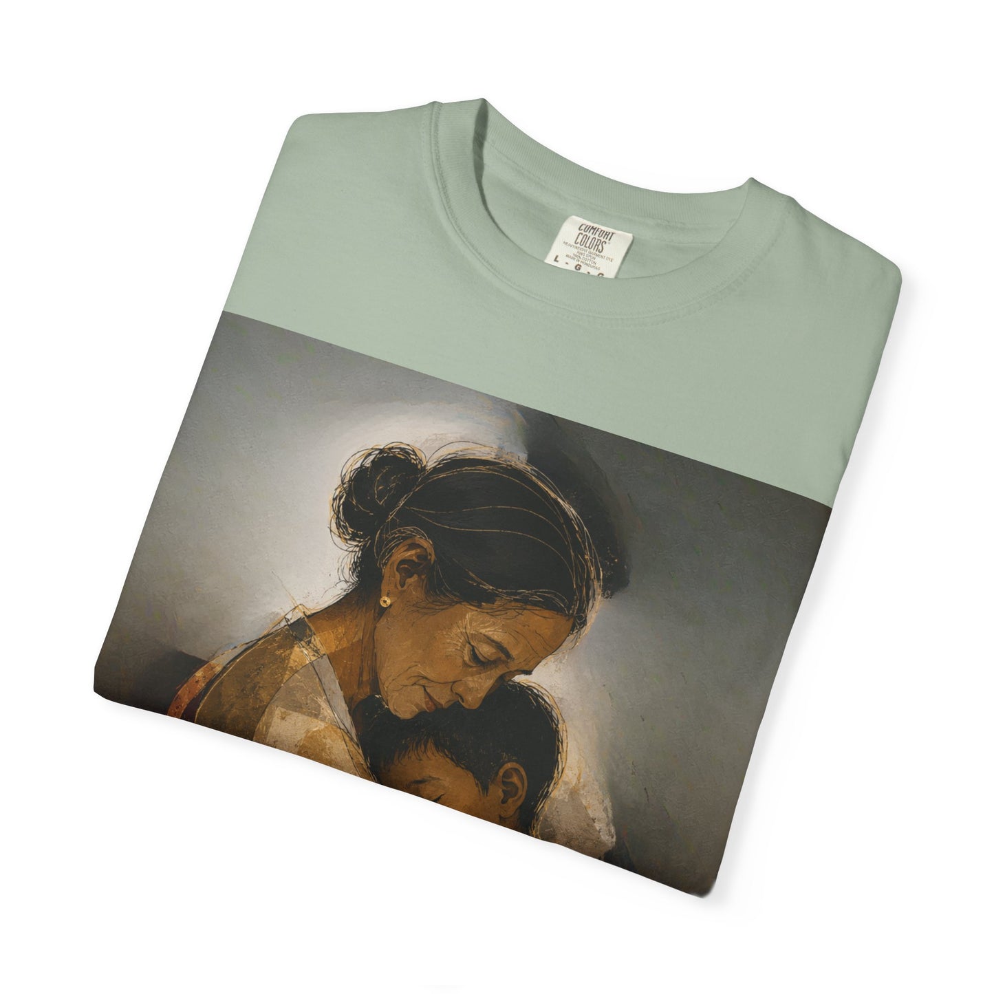 T-Shirt — Mother and Child Embrace Graphic Tee with Inspirational Quote