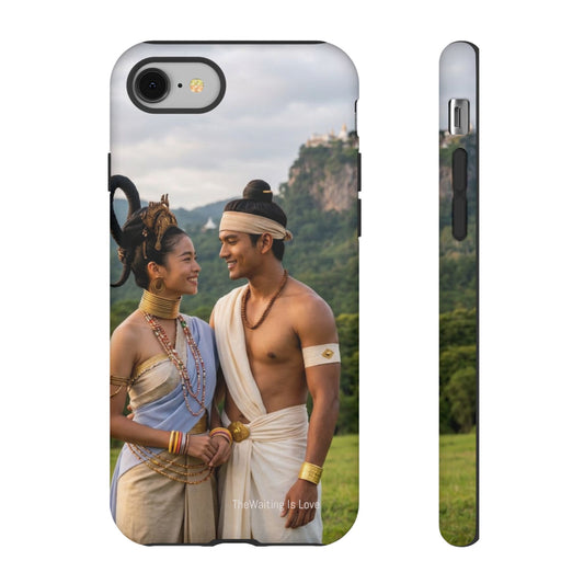 Phone Case — Romantic Couple Photo Print, Tropical Temple Landscape Protective Cover