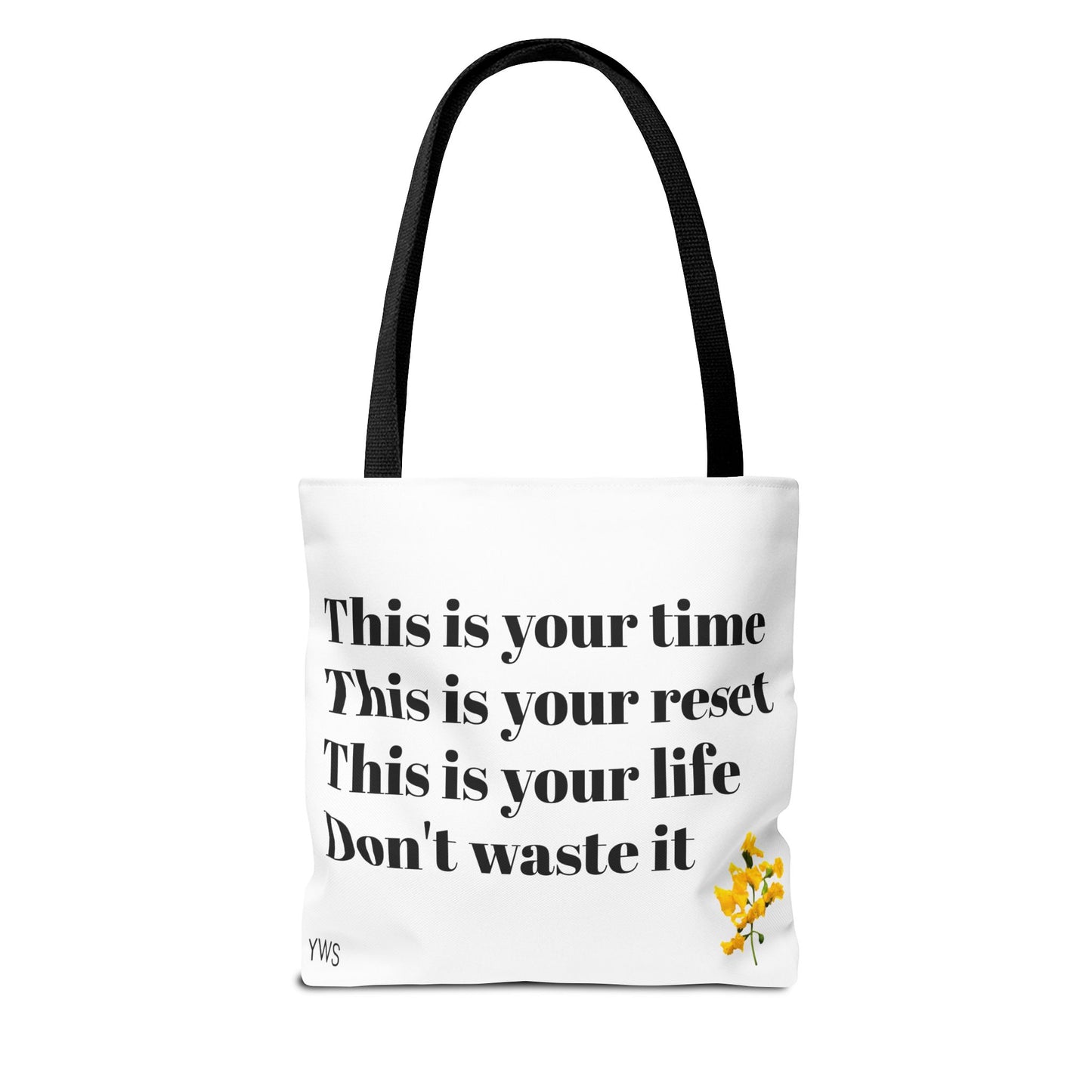 Inspirational Quote Tote Bag — "You Give Yourself Life First" Motivational Canvas Tote
