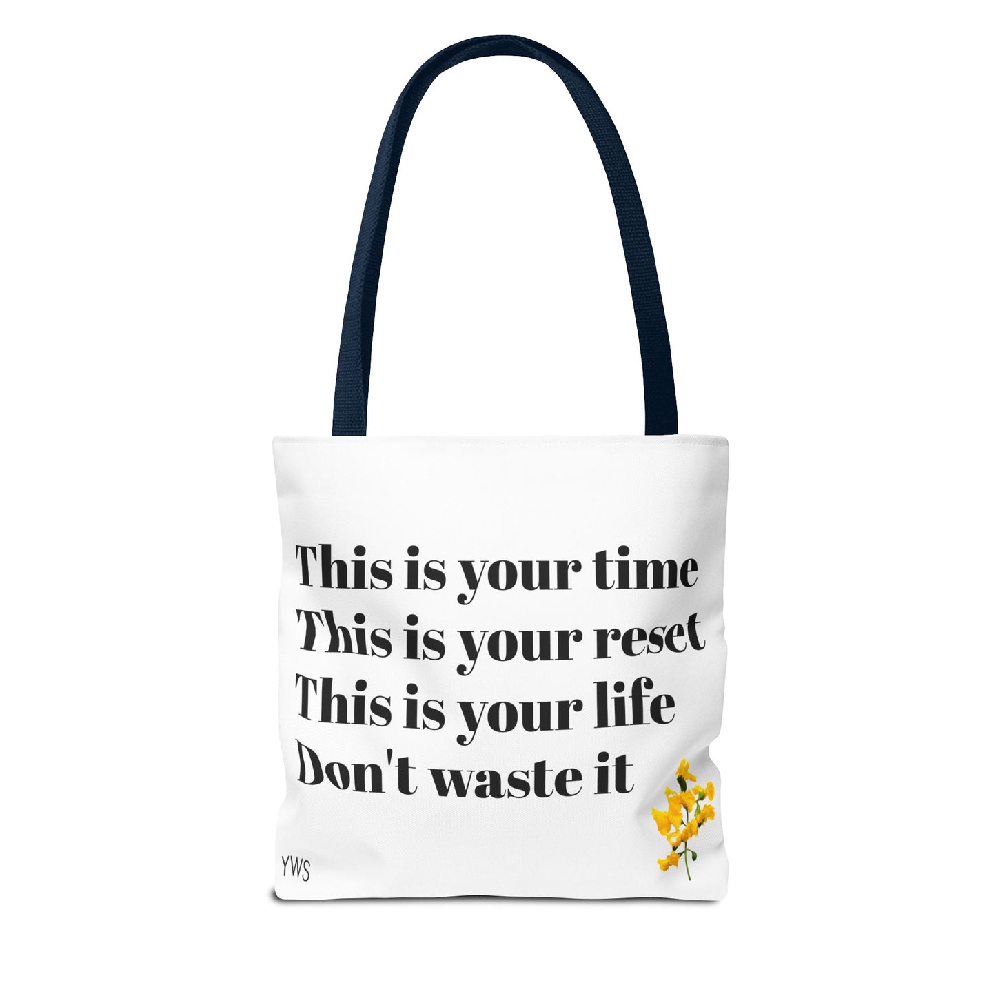 Inspirational Quote Tote Bag — "You Give Yourself Life First" Motivational Canvas Tote