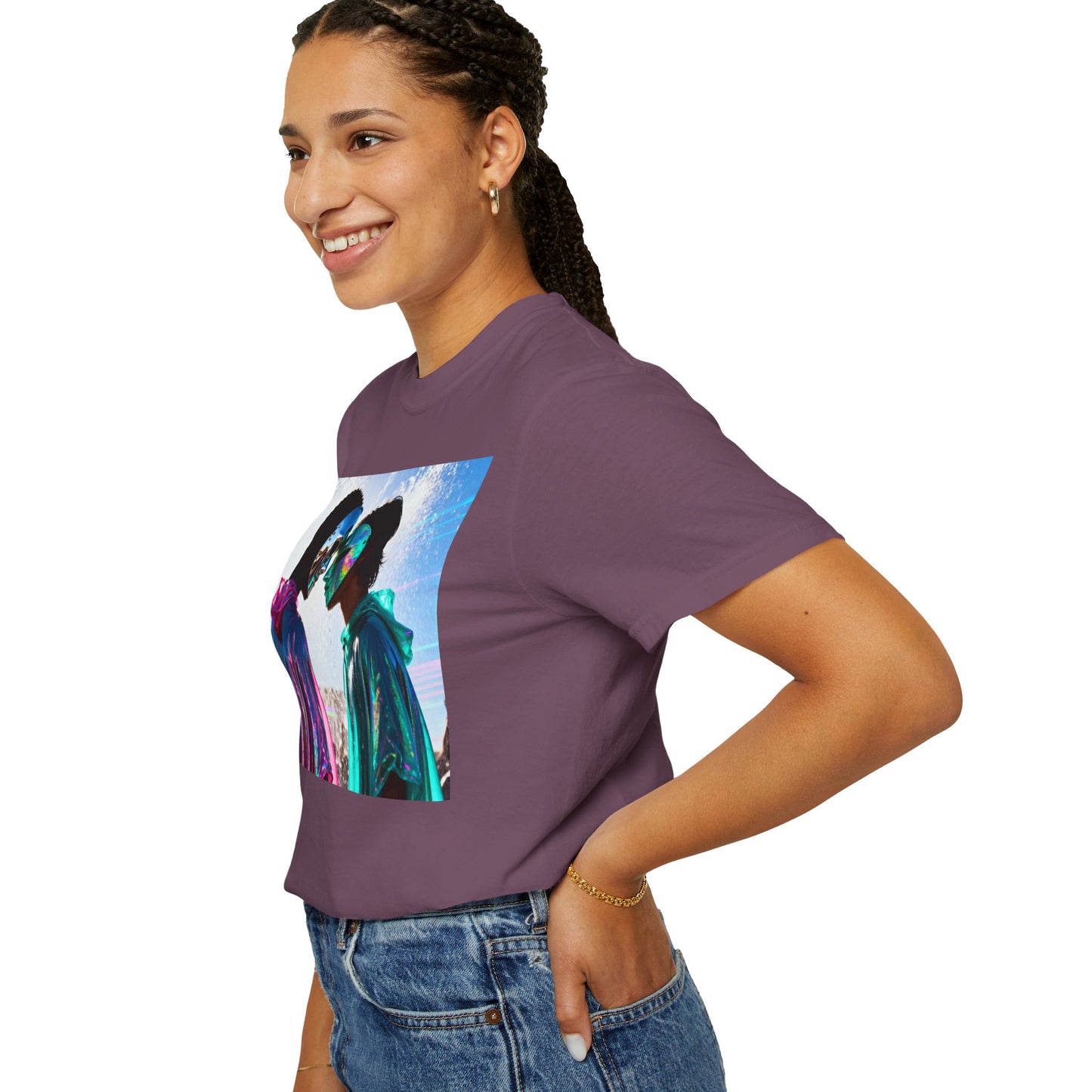 Rave Lovers Graphic T-Shirt — Neon Festival Couple Print