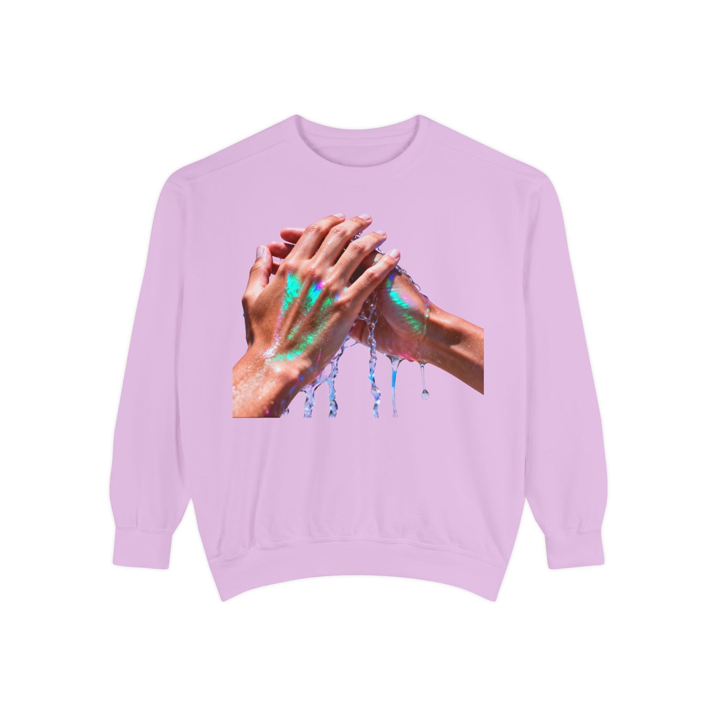 Hands Washing Art Sweatshirt — Colorful Dripping Paint Graphic Crewneck