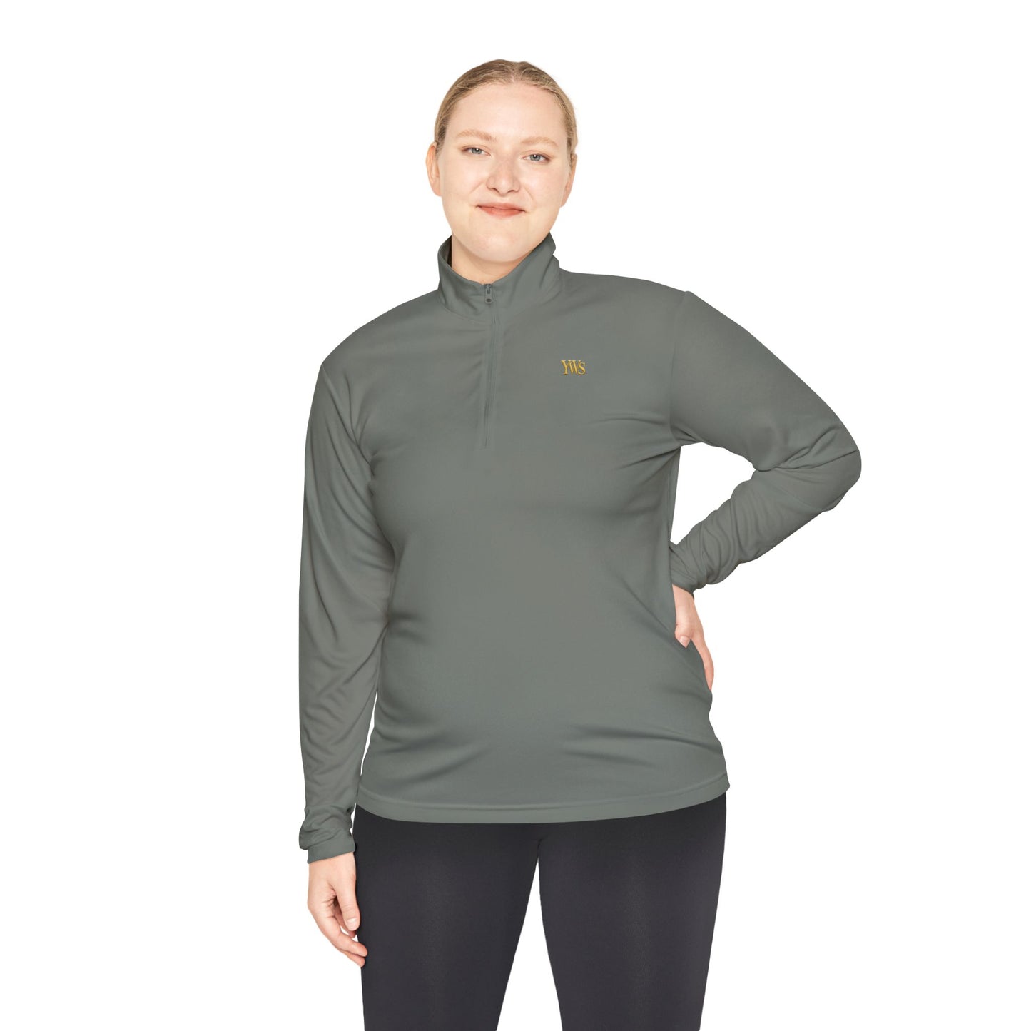 Quarter-Zip Pullover with Scripted Storyback and Vintage Portrait