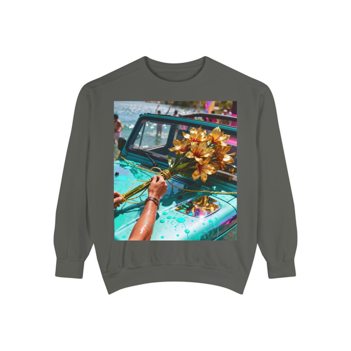 Sweatshirt — Tropical Parade Car Floral Photo Print