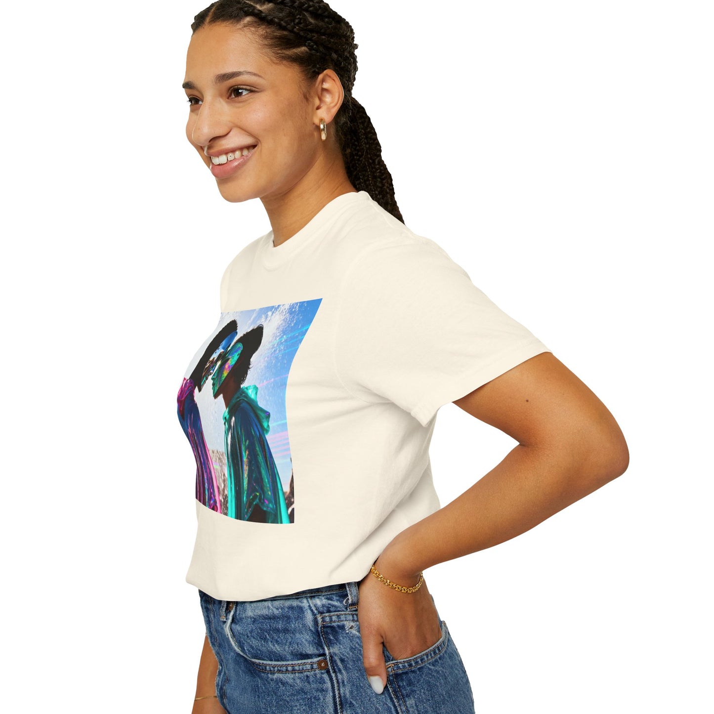 Rave Lovers Graphic T-Shirt — Neon Festival Couple Print