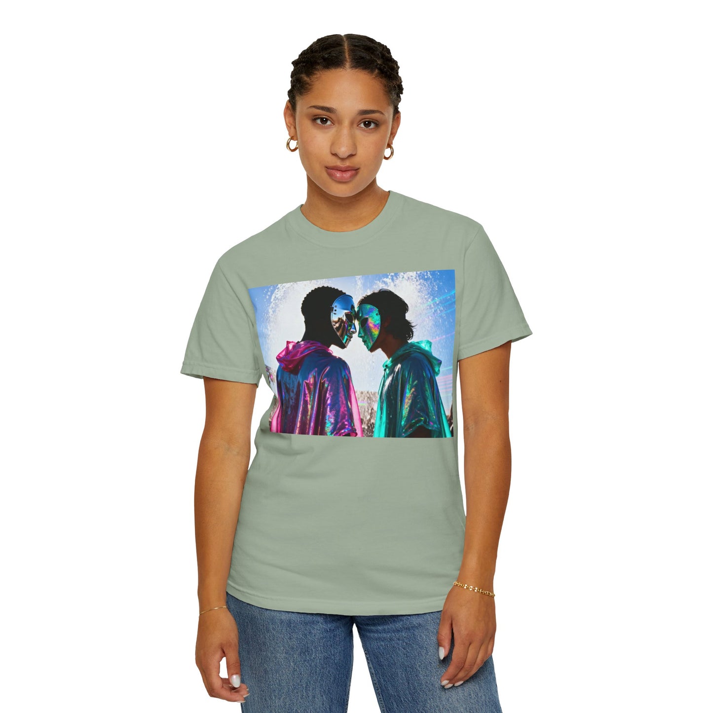 Rave Lovers Graphic T-Shirt — Neon Festival Couple Print
