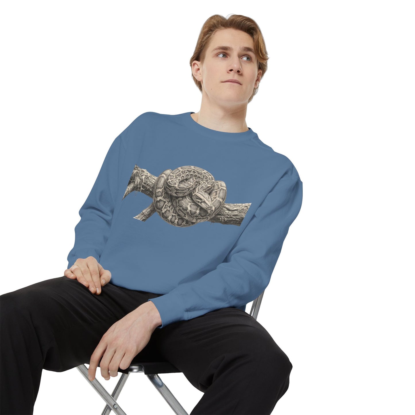 Unisex Garment-Dyed Sweatshirt (Burmese Python)