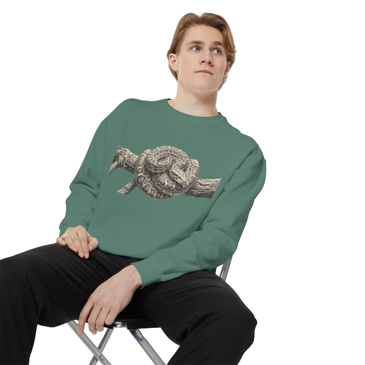 Unisex Garment-Dyed Sweatshirt (Burmese Python)