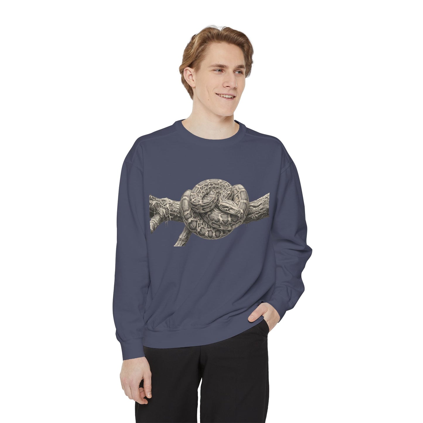 Unisex Garment-Dyed Sweatshirt (Burmese Python)