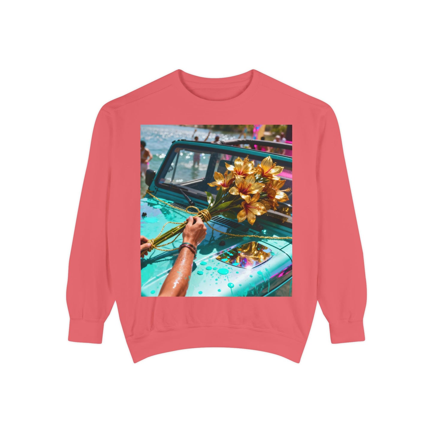 Sweatshirt — Tropical Parade Car Floral Photo Print