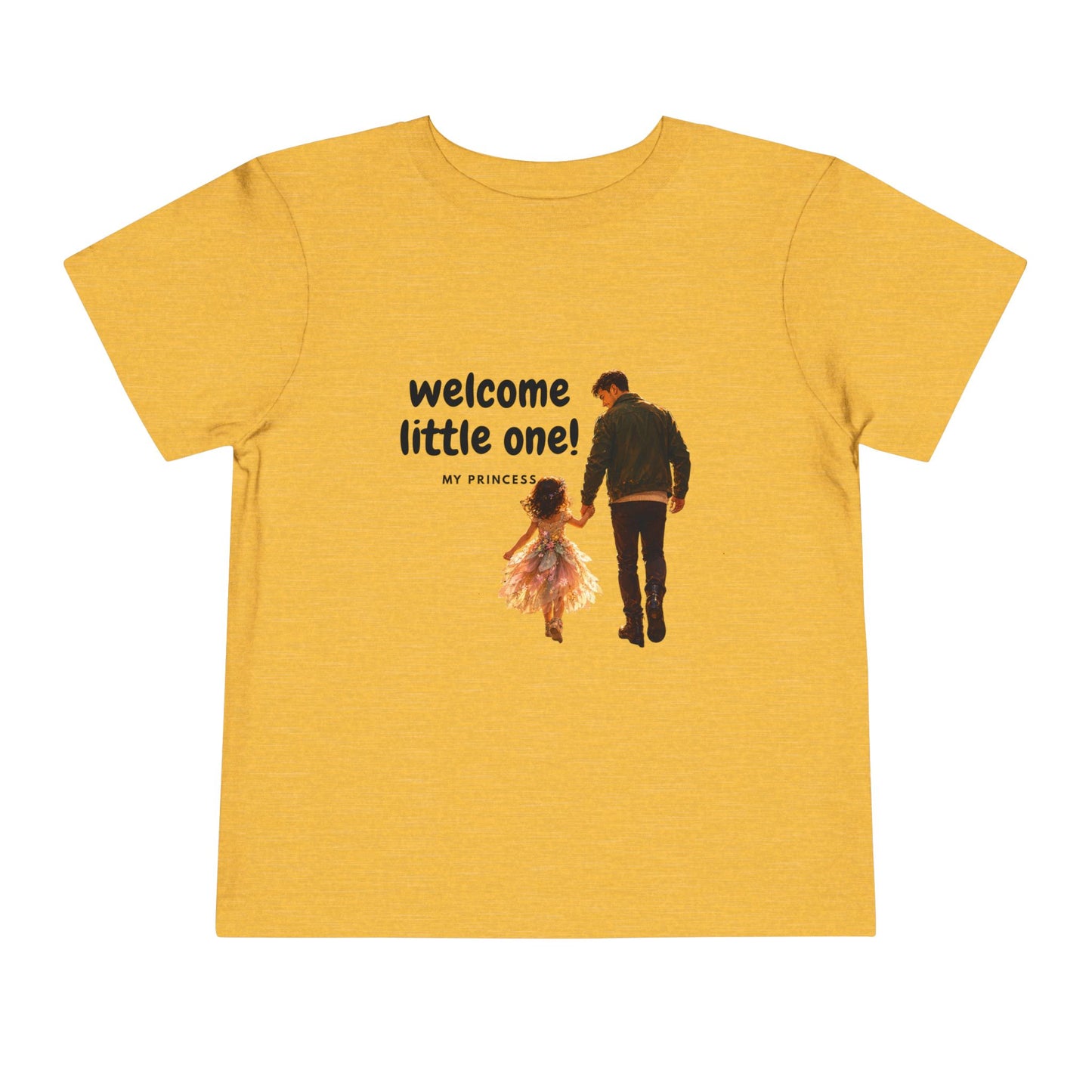 Toddler Tee — "Welcome Little One" Father & Daughter Walk Graphic