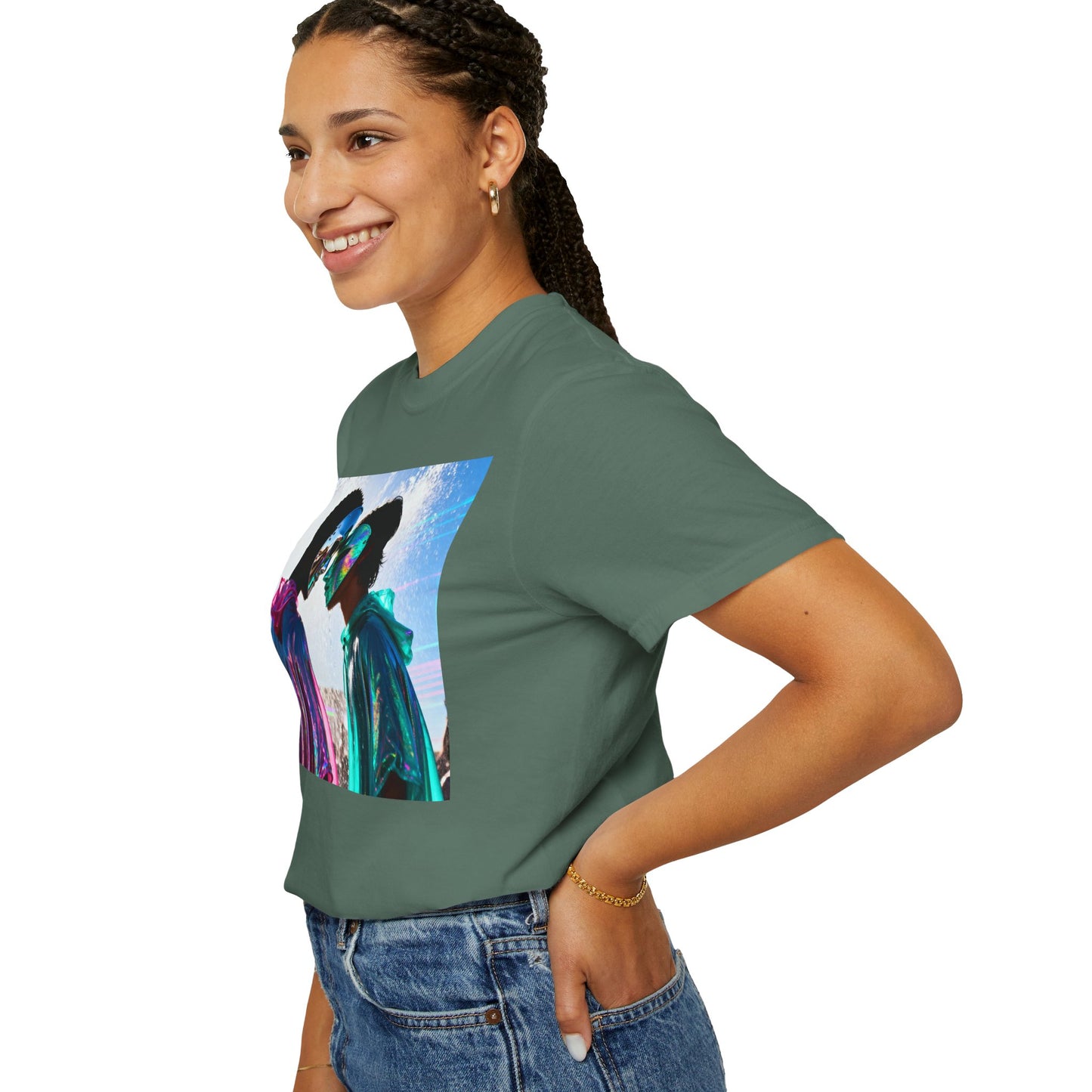 Rave Lovers Graphic T-Shirt — Neon Festival Couple Print